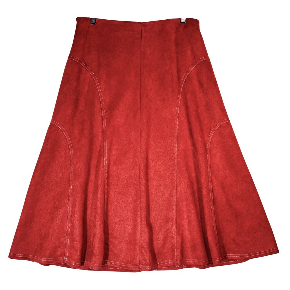 Chic Red Midi Skirt